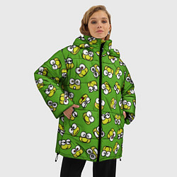 Куртка зимняя женская Смайлы Лягушки, цвет: 3D-черный — фото 2