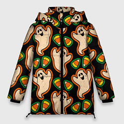 Куртка зимняя женская Привидения Колпаки, цвет: 3D-черный
