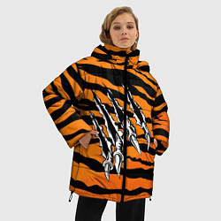 Куртка зимняя женская След от когтей тигра, цвет: 3D-черный — фото 2