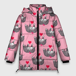 Куртка зимняя женская Пиксельные котики, цвет: 3D-черный