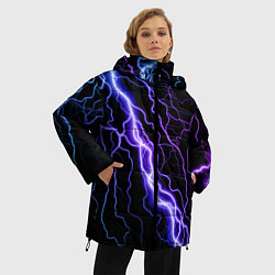 Куртка зимняя женская НЕОНОВАЯ МОЛНИЯ ГРОЗА, цвет: 3D-черный — фото 2
