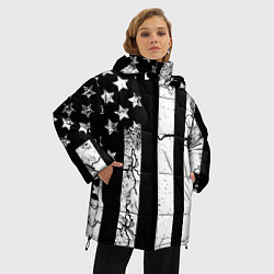 Куртка зимняя женская ЗВЕЗДНО-ПОЛОСАТЫЙ, цвет: 3D-светло-серый — фото 2