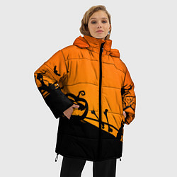 Куртка зимняя женская Хэллоуин, цвет: 3D-черный — фото 2
