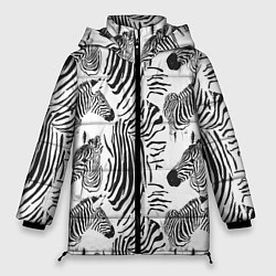 Куртка зимняя женская Зебра, цвет: 3D-черный