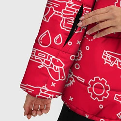 Куртка зимняя женская Gears pattern, цвет: 3D-светло-серый — фото 2