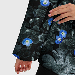 Куртка зимняя женская Маленькие ЦветЫ, цвет: 3D-черный — фото 2