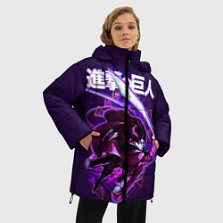 Куртка зимняя женская Капитан Леви Атака титанов, цвет: 3D-красный — фото 2