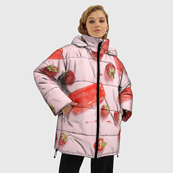 Куртка зимняя женская Мороженое и клубника, цвет: 3D-красный — фото 2