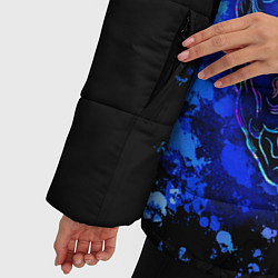 Куртка зимняя женская Сердце и мозг в неоне, цвет: 3D-черный — фото 2