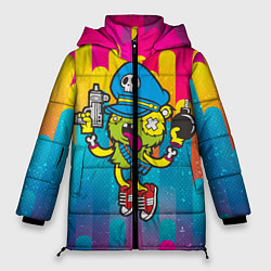 Куртка зимняя женская Crazy Bomberman, цвет: 3D-черный