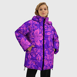 Куртка зимняя женская ФИОЛЕТОВАЯ ХОХЛОМА Z, цвет: 3D-черный — фото 2