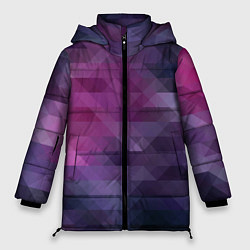 Куртка зимняя женская Фиолетово-бордовый узор, цвет: 3D-светло-серый