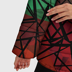 Куртка зимняя женская Абстрактный геометрический, цвет: 3D-красный — фото 2
