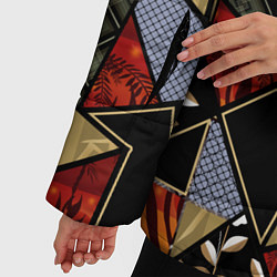 Куртка зимняя женская Разноцветные заплатки, цвет: 3D-черный — фото 2