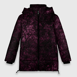 Куртка зимняя женская Мраморная текстура камня, цвет: 3D-красный