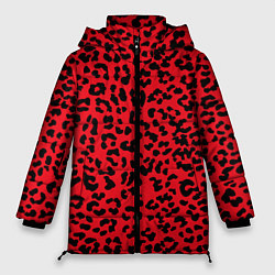 Куртка зимняя женская Леопард Красный, цвет: 3D-красный