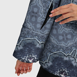 Куртка зимняя женская Серый восточный орнамент мандала, цвет: 3D-светло-серый — фото 2