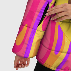 Куртка зимняя женская Абстракция позитив Красочный и яркий принт, цвет: 3D-красный — фото 2