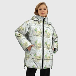 Куртка зимняя женская Канарейки в клетках, цвет: 3D-черный — фото 2