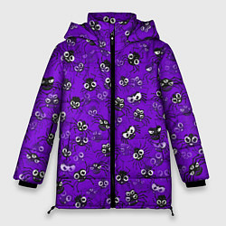 Куртка зимняя женская Вредные паучки, цвет: 3D-черный