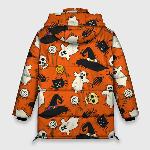 Женская зимняя куртка Хэллоуинские шалости / 3D-Светло-серый – фото 2