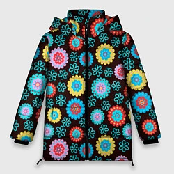 Куртка зимняя женская Flоwers, цвет: 3D-черный