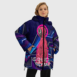 Куртка зимняя женская Игра в кальмара: Абстракция, цвет: 3D-черный — фото 2