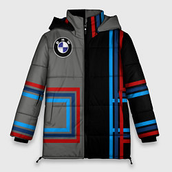 Куртка зимняя женская Автомобиль BMW БМВ, цвет: 3D-красный