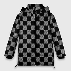 Куртка зимняя женская Шахматные Клетки, цвет: 3D-черный