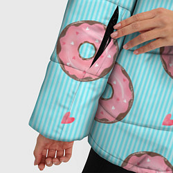 Куртка зимняя женская Розовые пончики, цвет: 3D-черный — фото 2