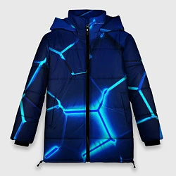Куртка зимняя женская 3D ПЛИТЫ NEON STEEL НЕОНОВЫЕ ПЛИТЫ, цвет: 3D-черный