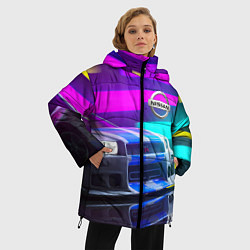 Куртка зимняя женская NISSAN GT-R SKYLINE, цвет: 3D-светло-серый — фото 2