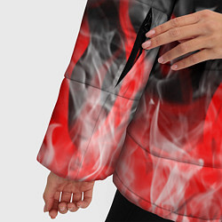 Куртка зимняя женская Чёрный клевер: Пламя, цвет: 3D-черный — фото 2