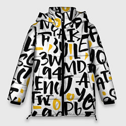 Куртка зимняя женская Буквенный бум, цвет: 3D-черный