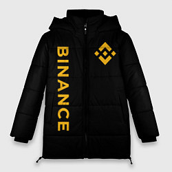 Куртка зимняя женская БИНАНС ЛОГО КАРБОН BINANCE LOGO, цвет: 3D-светло-серый