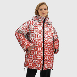 Куртка зимняя женская Алатырь Славянский Символ, цвет: 3D-красный — фото 2