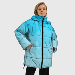 Куртка зимняя женская Голубые облака, цвет: 3D-черный — фото 2