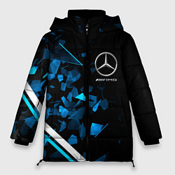 Куртка зимняя женская Mercedes AMG Осколки стекла, цвет: 3D-светло-серый
