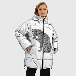 Куртка зимняя женская QR Кот Версия 2, цвет: 3D-красный — фото 2