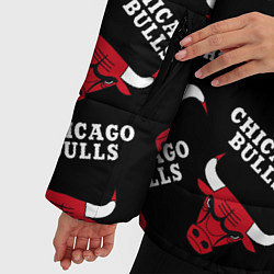 Куртка зимняя женская CHICAGO BULLS БЫКИ УЗОР, цвет: 3D-черный — фото 2