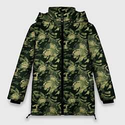 Куртка зимняя женская Крабы камуфляж, цвет: 3D-черный