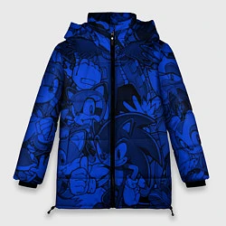 Куртка зимняя женская SONIC BLUE PATTERN СИНИЙ ЁЖ, цвет: 3D-черный