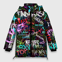 Куртка зимняя женская Neon graffiti Smile, цвет: 3D-черный