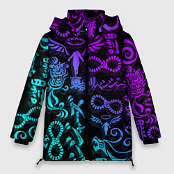 Куртка зимняя женская ТАТУ ТОКЙСКИЕ МСТИТЕЛИ НЕОН, цвет: 3D-черный