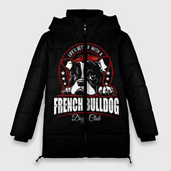 Куртка зимняя женская Французский Бульдог French Bulldog, цвет: 3D-светло-серый