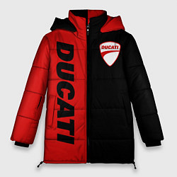 Куртка зимняя женская DUCATI BLACK RED BACKGROUND, цвет: 3D-черный