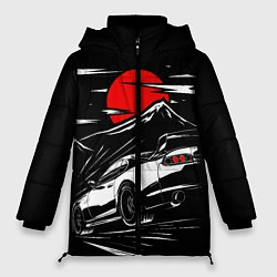 Куртка зимняя женская Toyota Supra: Red Moon, цвет: 3D-черный