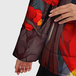 Куртка зимняя женская Ху тао ухмыляется тебе genshin impact, цвет: 3D-черный — фото 2