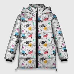 Куртка зимняя женская Friends pattern, цвет: 3D-красный