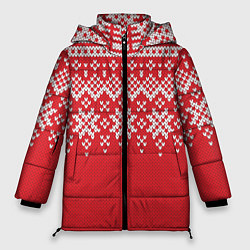 Куртка зимняя женская Knitted Pattern, цвет: 3D-черный